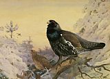 Archibald Thorburn Winter in the Glen painting